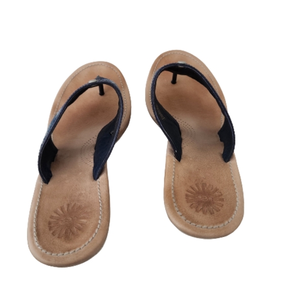 UGG Solera Denim Logo Wedge Sandsls Size 9 - Picture 3 of 10